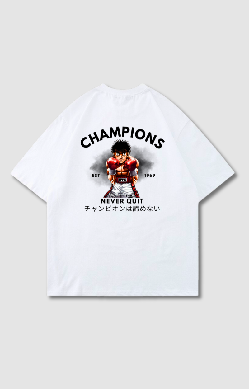 "NEVER QUIT" OVERSIZED SHIRT