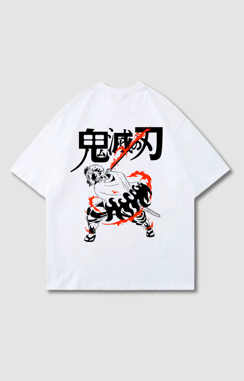 "FLAME BREATHING" OVERSIZED SHIRT