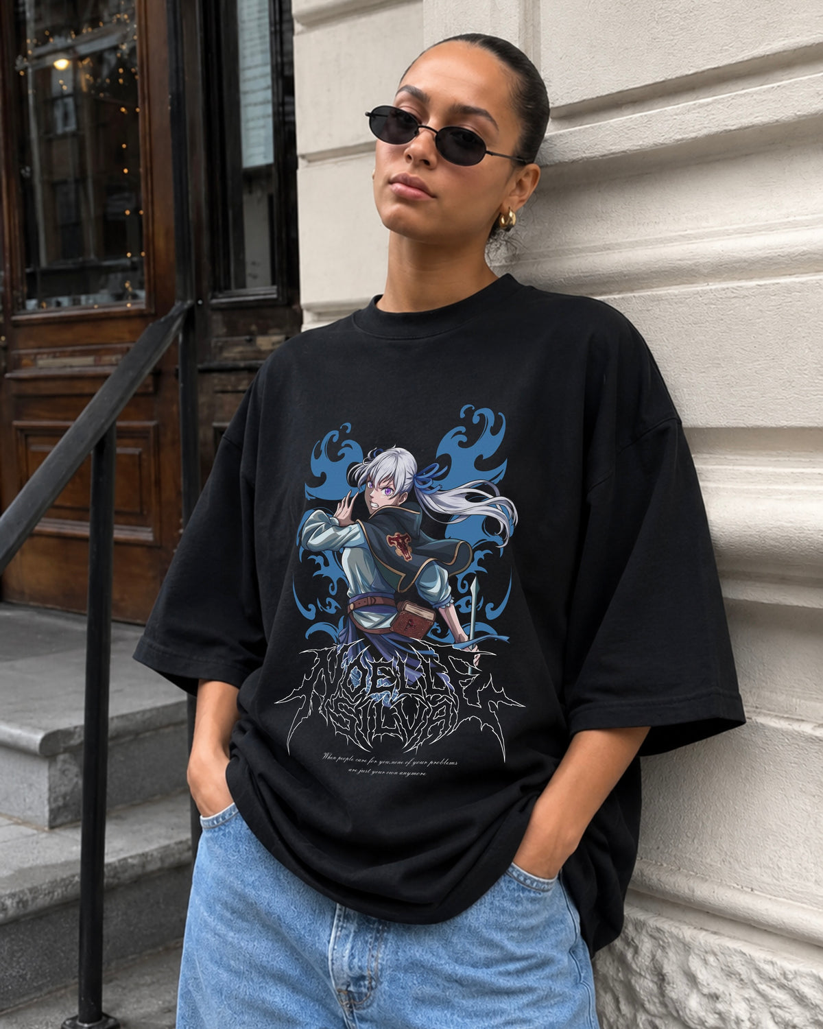 Sea Goddess oversized shirt worn by a model