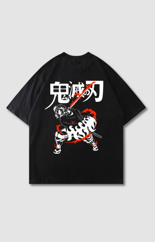 "FLAME BREATHING" OVERSIZED SHIRT