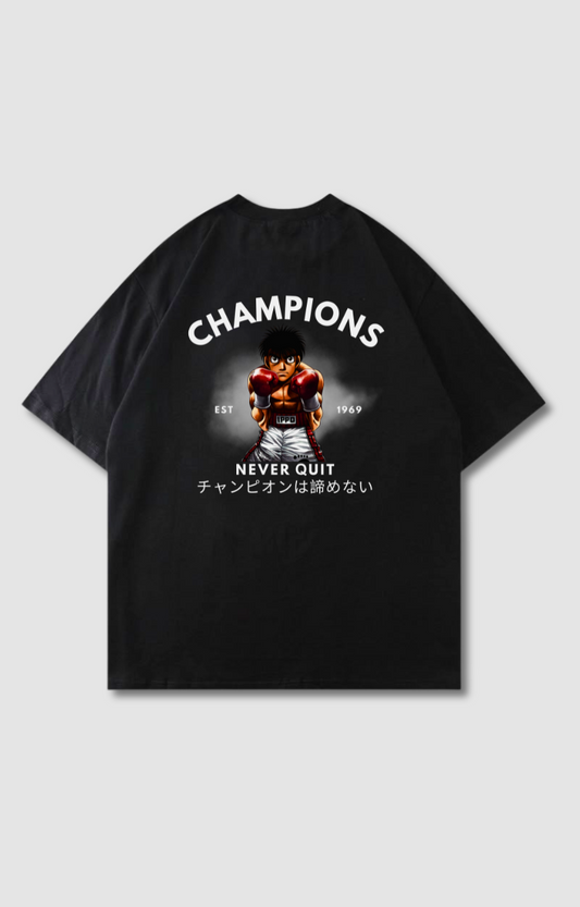"NEVER QUIT" OVERSIZED TEE
