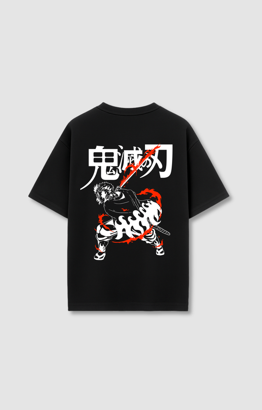 "FLAME BREATHING" OVERSIZED SHIRT