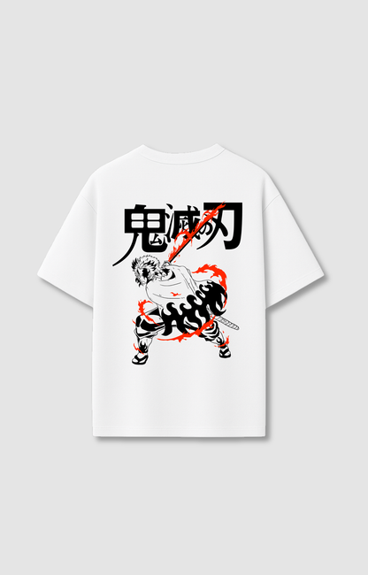 "FLAME BREATHING" OVERSIZED SHIRT