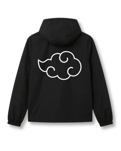 Banned Ninja windbreaker jacket in black with anime graphic print