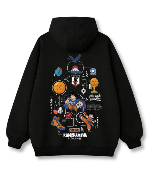 World Cup x Saiyan oversized hoodie in black with anime graphic print