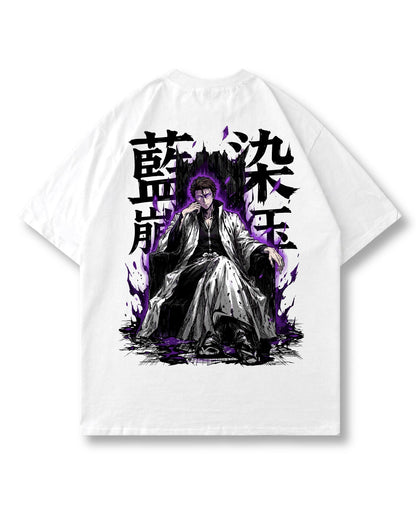 Silent King oversized shirt in white with anime graphic print