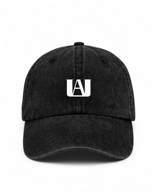 UA vintage cap in washed black with anime graphic print