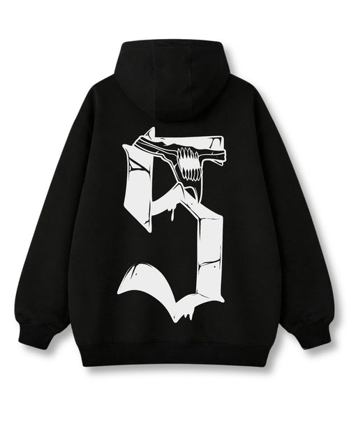 Espada 5 oversized hoodie in black with anime graphic print
