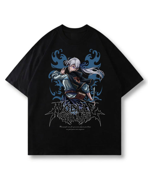Sea Goddess oversized shirt in black with anime graphic print