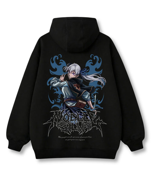 Sea Goddess oversized hoodie in black with anime graphic print