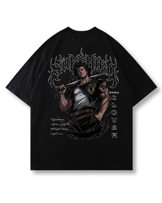 Bulls Captain oversized shirt in black with anime graphic print