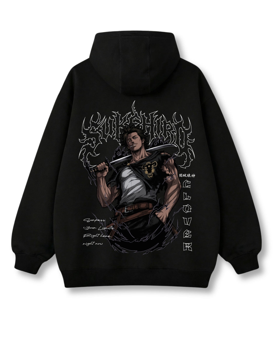 Bulls Captain oversized hoodie in black with anime graphic print