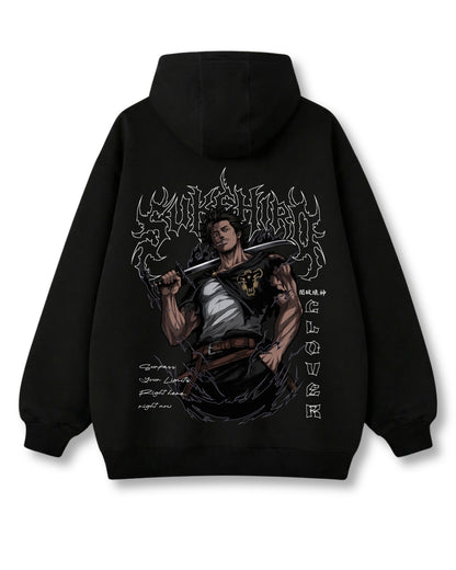 Bulls Captain oversized hoodie in black with anime graphic print