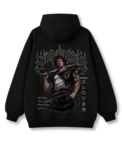 Bulls Captain oversized hoodie in black with anime graphic print