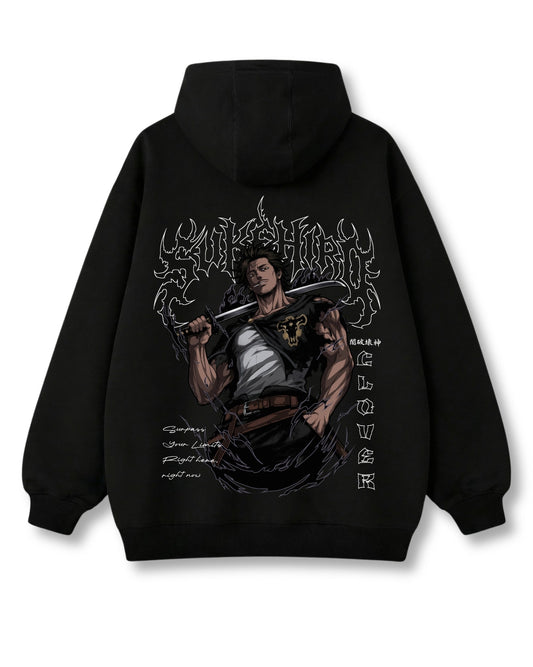 Bulls Captain oversized hoodie in black with anime graphic print
