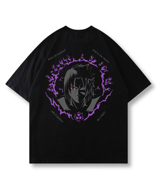 Six Paths oversized shirt in black with anime graphic print