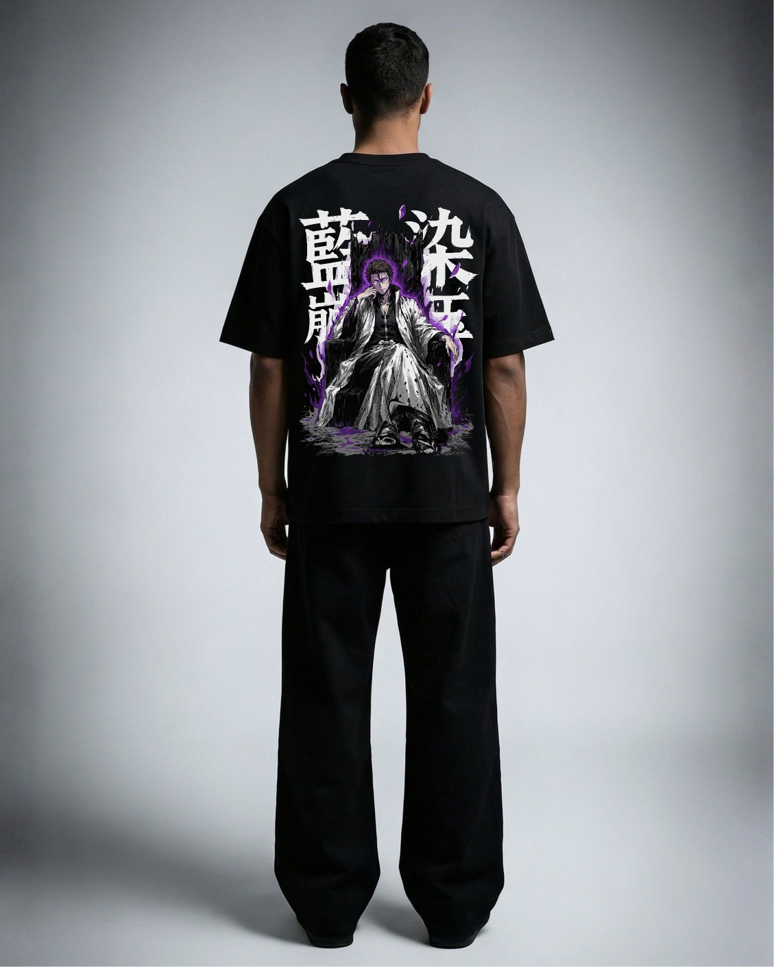 Silent King oversized shirt in white worn by a model
