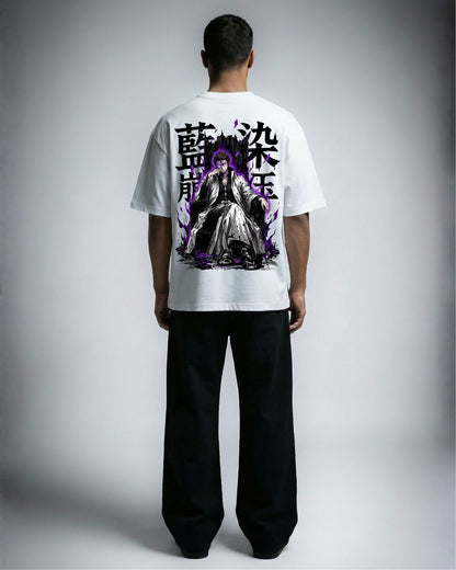 Silent King oversized shirt in black worn by a model