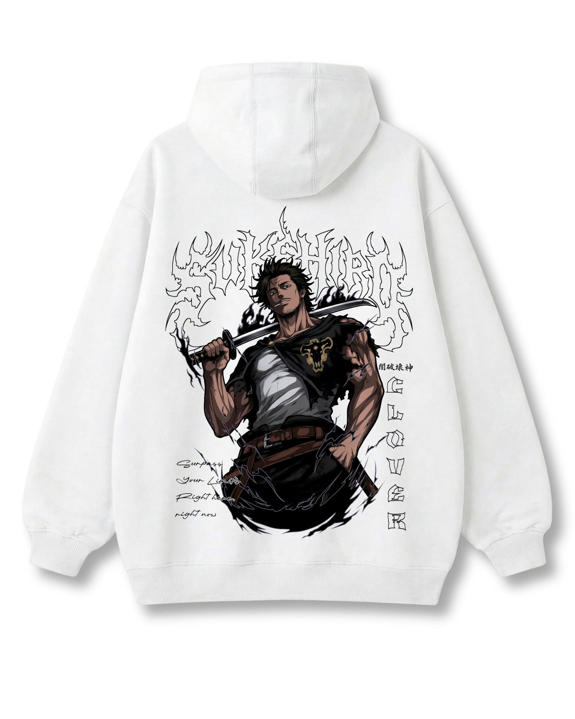 Bulls Captain oversized hoodie in white with anime graphic print