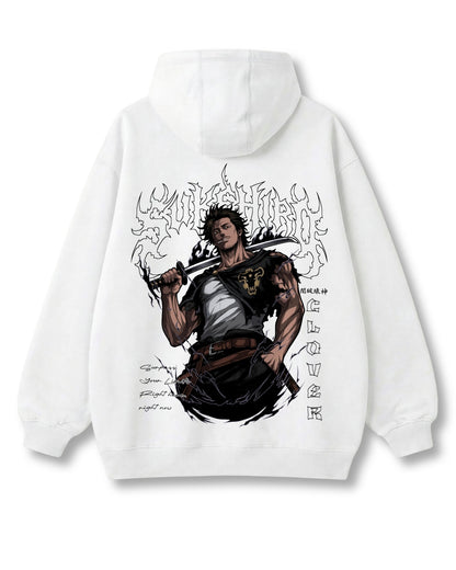 Bulls Captain oversized hoodie in white with anime graphic print