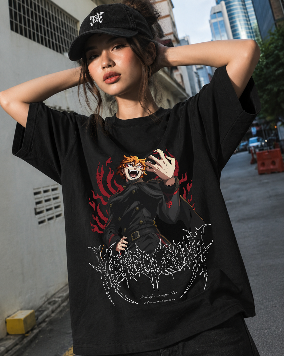 The Lions Captain oversized shirt in black worn by a model