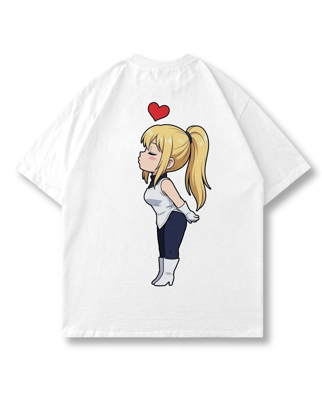Cha oversized shirt in white with anime graphic print